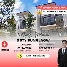 Earn Rm900k! Bank Lelong 3 Storey Bungalow @ 16 Quartz Melawati KL