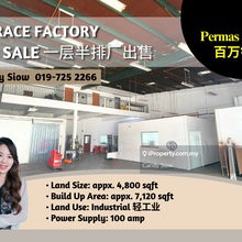 Permas Jaya bua 7.1k sqft 100 amp Corner Terrace Factory