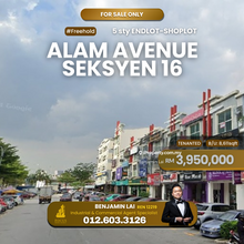 5sty Endlot Shoplot for Sale, Alam Avenue Seksyen 16