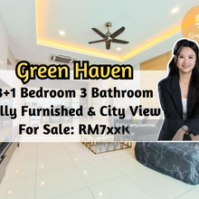 Green Haven, Fully Furnished, City View, 3 plus 1 Bedroom, High Floor