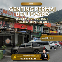 Genting Permai Boulevard 2.5 sty Shop For Rent 