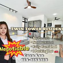 Twin Tower Residence @ Fully Furnished Studio unit