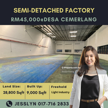 Desa Cemerlang, Semi-Detached Factory For Rent
