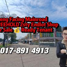 Ready Tenant , Cheng Facing Mainroad Freehold 2sty Endlot Shop