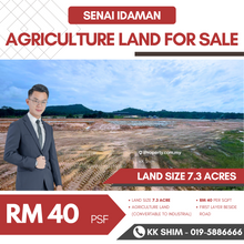 Senai Idaman 7.3 Acres Agriculture zoning Industrial Land for Sale