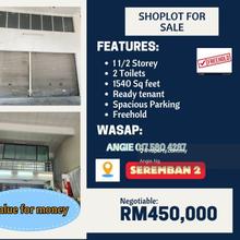 1.5 Storey shoplot for sale at Seremban 2
