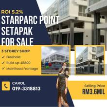 Main Road Frontage Starparc Point Setapak 3sty Shop For Sales