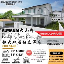 New Big Double Storey Bungalow house for Sale at Alma Bukit Mertajam