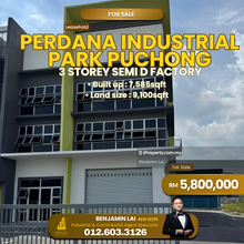 Perdana Industrial Park Puchong 3 Storey Semi D Factory For Sale