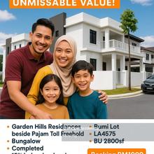 Limited Bumi Lot Deal Completed Bungalow with Zero Downpayment!