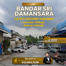 Bandar Sri Damansara 1.5 Sty Factory For Rent