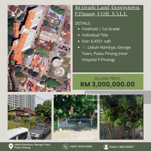 1 Grade land, Georgetown P.Pinang (near hospital besar)