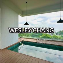 Enchanting lake and forest view semi d home comes with lift and pool.