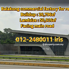 Balakong, cheras commercial factory for rent 
