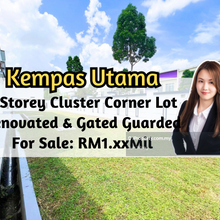 Kempas Utama, 2 Storey Cluster Corner with 20ft Land, Good Condition