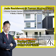 Jade Residence @ Taman Mutiara Mas 3 Storey Cluster House Corner Lot