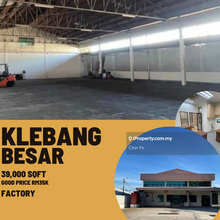 Big Factory Warehouse 39k sqft Concrete Floor Office Klebang Besar 