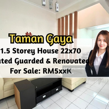 Taman Gaya, 1.5 Storey House 22x70, Gated Guarded, Renovated, 3 Bed