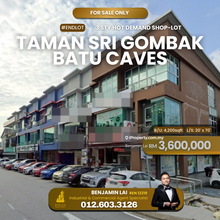 Endlot 3sty shop for Sale Taman Sri Gombak Batu Caves