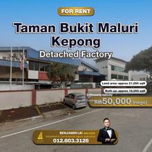Taman Bukit Maluri, Kepong Detached factory for Rent