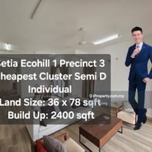 Cheapest Best Condition!! Setia Ecohill 1 36x78 Cluster Semi D