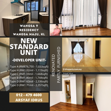 Brand New Standard Unit. Developer Unit. Fully Renovated & Furnished.