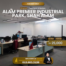 3 Storey Semi D Factory @ Alam Premier Industrial Park for Rent/Sale