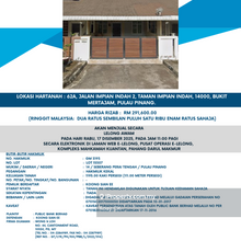 Auction Taman Impian Indah !! Below Market Price!!