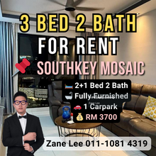 For Rent   l    Southkey Mosaic    l   Midvalley    l    3 Bed 2 Bath