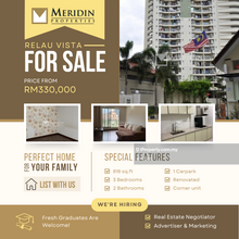 Relau Vista, 818 sq.ft, Renovated, Corner Unit, Bayan Lepas