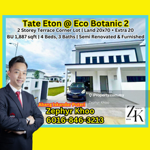 Eco Botanic @ Tate Eton Double Storey Terrace House Corner For Rent