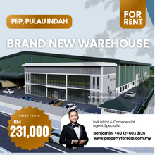 Piip, Pulau Indah Brand New Warehouse For Rent 