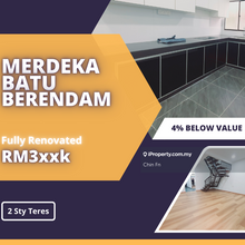 Below Value 4% Fully Renovate 2 Sty Terrace Merdeka Batu Berendam ctrm