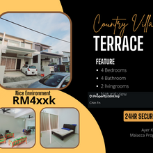 Below Value 7% House 2 Teres 24hr Security Country Villa Ayer Keroh