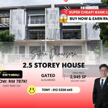 Earn Rm613k! Bank Lelong 2.5 Storey Terrace @ Sutera Damansara Damai