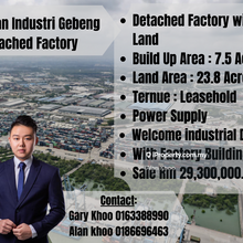 Kawasan Industri Gebeng Detached Factory Land Area 28.3 Acre Near Port