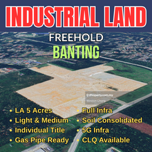 Freehold Industrial Land Banting Sepang From 5 Acres 15 mins to KLIA