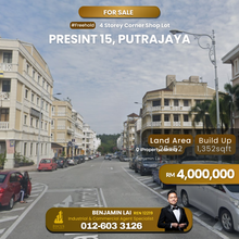 Presint 15, Putrajay 4 Storey Corner Shop Lot For Sale 