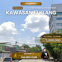 2sty Freehold Bungalow shop for Sale, Klang Kawasan 17