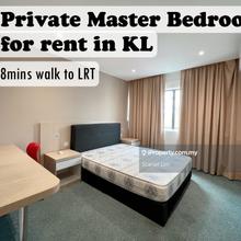 Private Master Bedroom for Rent KL 8 mins Walk to LRT