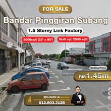 Bandar Pinggiran Subang, 1.5 Storey Link Factory for Sale