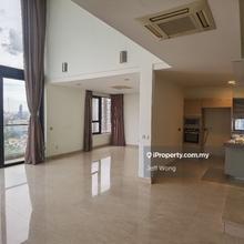 High floor, Duplex, partly furnished for rent 