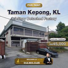 Taman Kepong, KL 1.5 Story Detached Factory