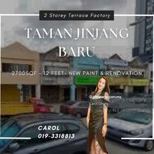 2 Storey Terrace Factory Taman Jinjang Baru @ Kepong For Rent 