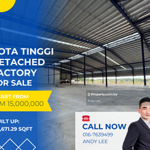 Kota Tinggi Open Shed Detached Factory for Sale
