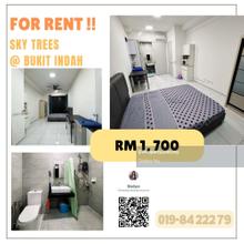 Sky trees bukit indah fully furnished for rent walk to bus stop cw3