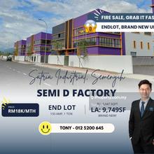 2 Storey Endlot Semi-D Factory Satria Industrial Park Semenyih