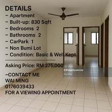 Lestari Apartment @ Bandar Sri Permaisuri Unit For Sale !!
