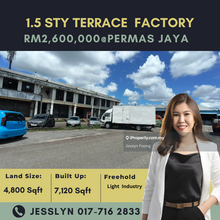 Permas Jaya, Masai 1.5 Storey Terrace Factory For Sale