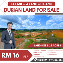 Layang-Layang @ Kluang 9.28 Acres Durian Land for Sale